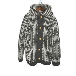 Vintage Handmade Cable Knit Cardigan Sweater